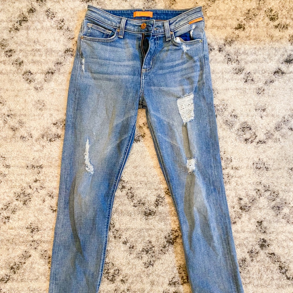 1 Denim distressed boot cut jeans size 25